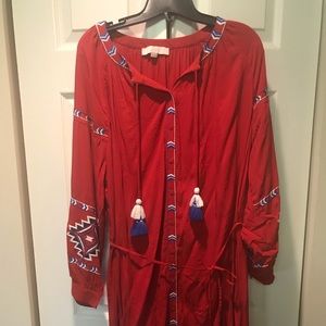 Red and blue Loft dress NWOT